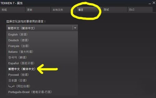 铁拳7怎么设置中文
