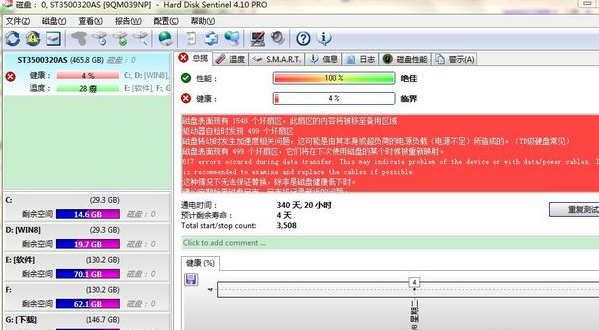 Hard Disk Sentinel中文版健康度查看截图1