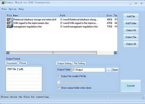 Power Word to Pdf Converter特别版