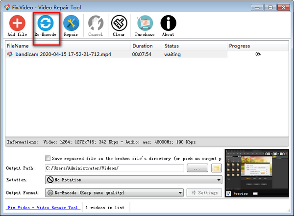 VideoRepair特别版使用教程