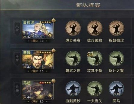 马超平民阵容怎么搭配3