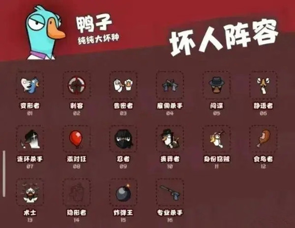 鹅鸭杀坏人阵容