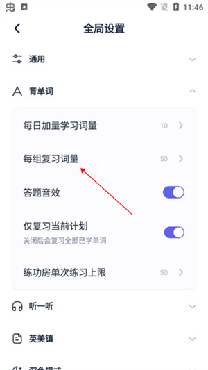 怎么修改每组复习词量截图4