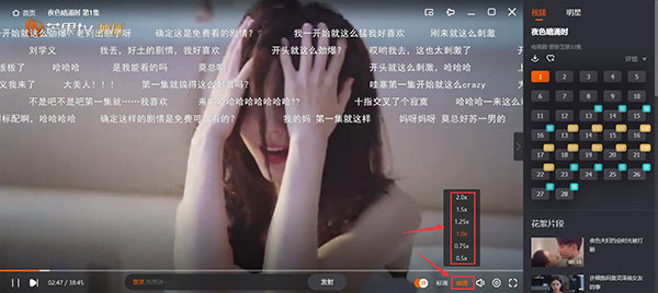 开启弹幕和倍速教程3
