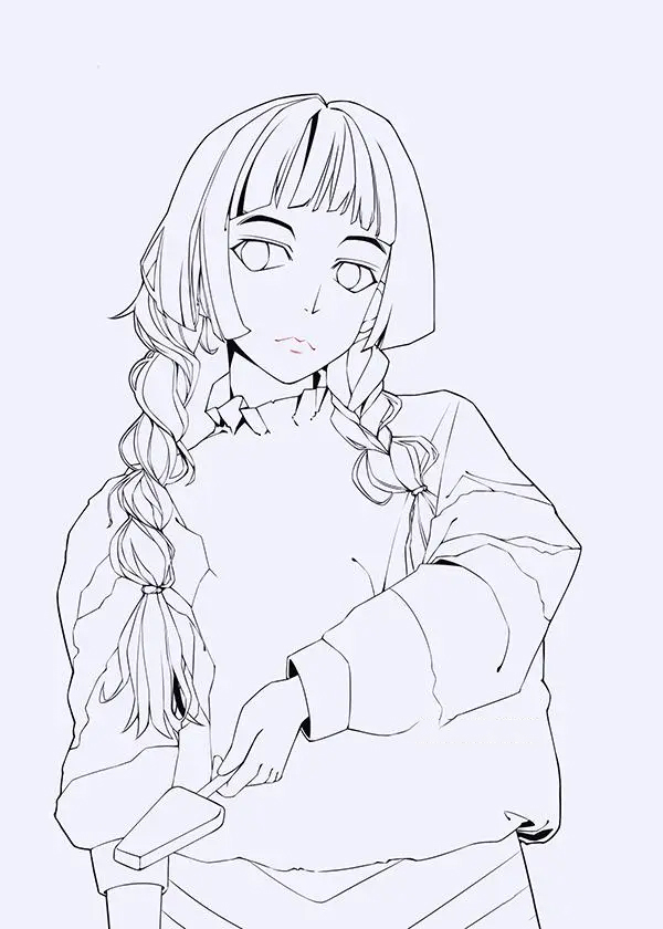 板绘日系清新卡通少女人像插画截图2