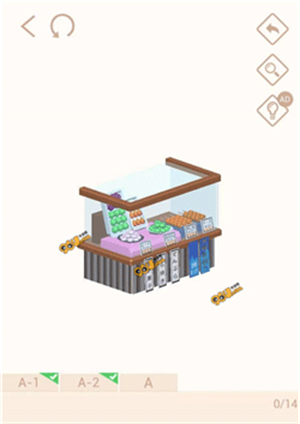 我爱拼模型华为版小吃店怎么拼
