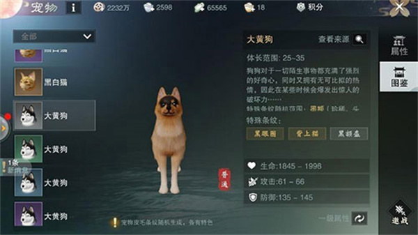 一梦江湖测试服宠物系统介绍