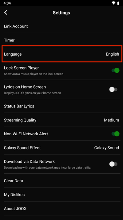 joox音乐怎么设置成中文版?3