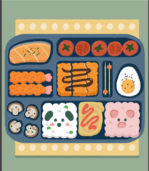 食物装进饭盒截图