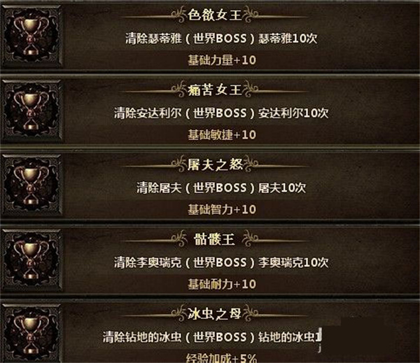 暗黑世界官方下载手机版成就系统介绍