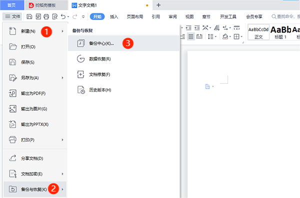WPS没保存关闭了怎么恢复数据截图1