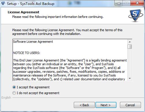 SysTools AOL Backup破解版安装步骤2