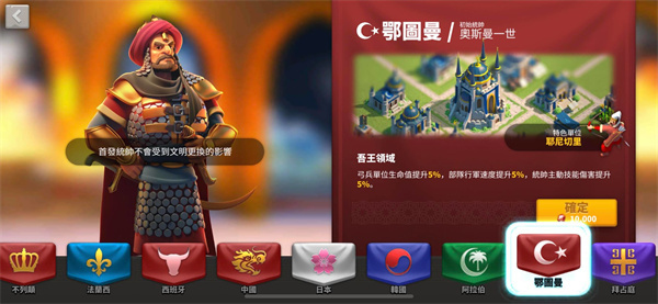 文明详解截图10鄂图曼-吾王领域